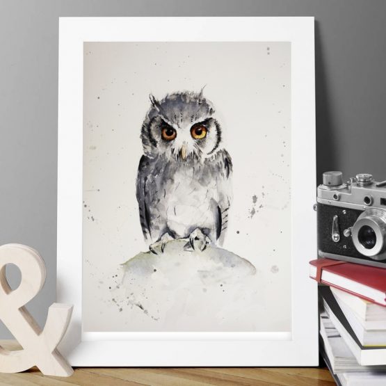 Watercolour Owl Print