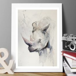 Rhino Watercolour Print
